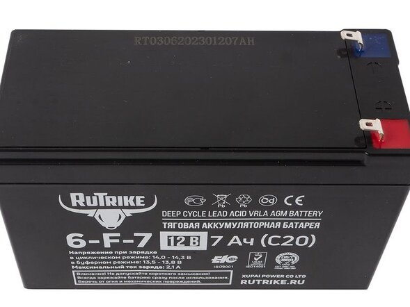 Тяговый аккумулятор RuTrike 6-F-7 (12V7A/H C20)